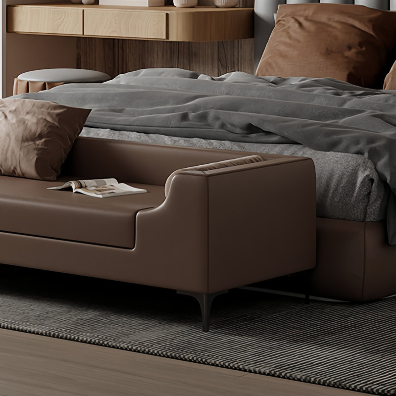 Simple Bedroom End-of-Bed Bench, Coffee, 21.65" H x 78.74" W x 23.62" D