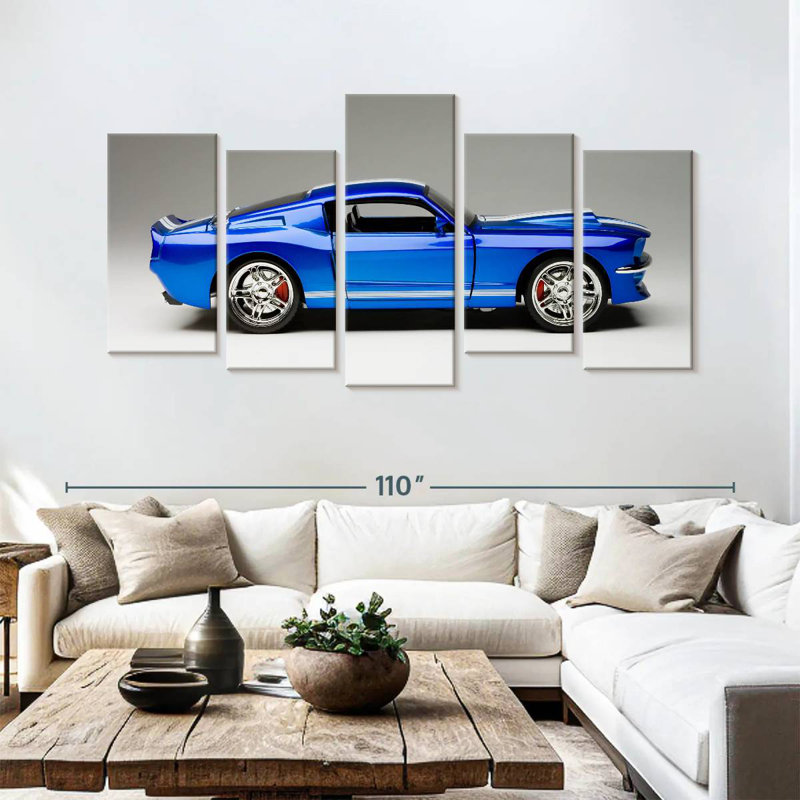 Mehar Old Blue Sports Car, 48" H x 94" W