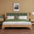 Premium Natural & Green Pine Wood King Bed Frame - Mid-Century Modern with Headboard-1578543889-1578543903