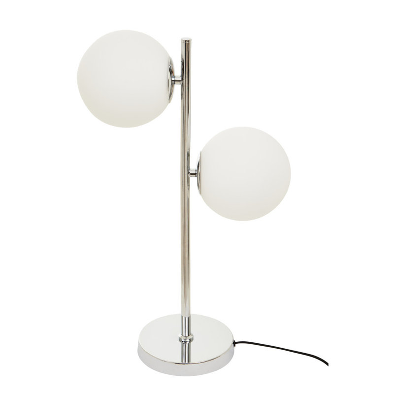 Ancel Metal Lamp, Silver, White