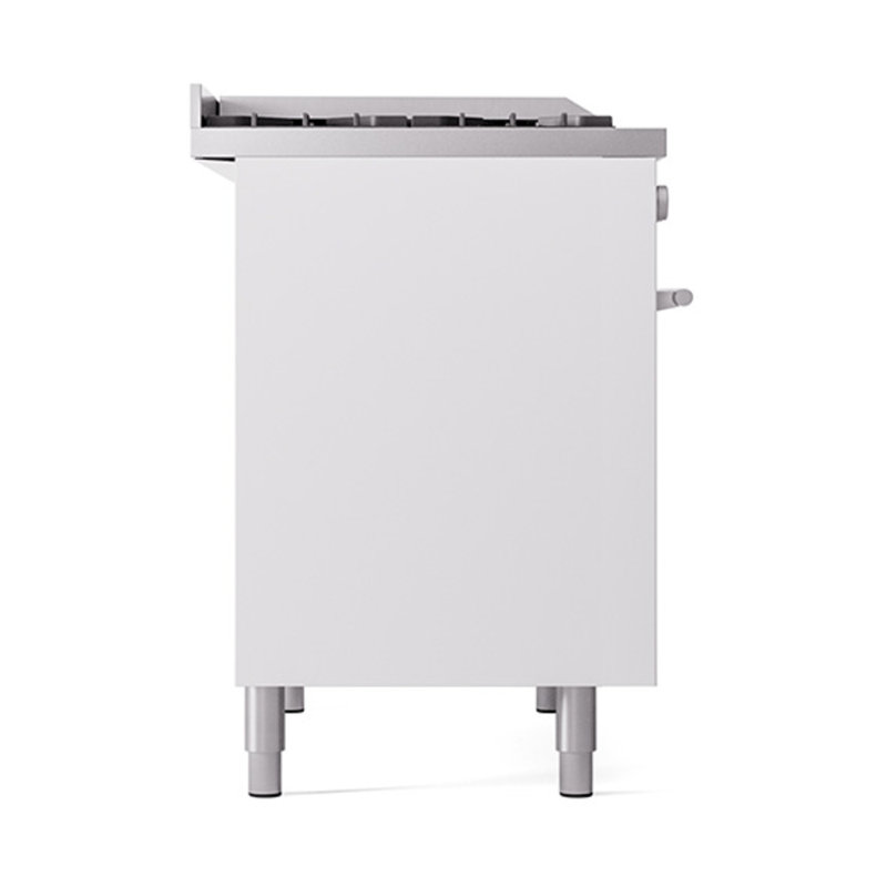 ILVE Professional Plus II 40 in Dual Fuel Range, White/Stainless Steel, Liquid Propane