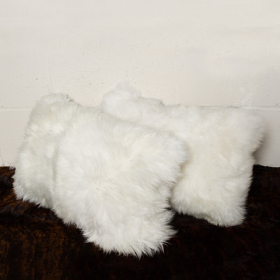  (Ensemble de deux) Coussins décoratifs en fausse fourrure brun clair 12 po x 20 po