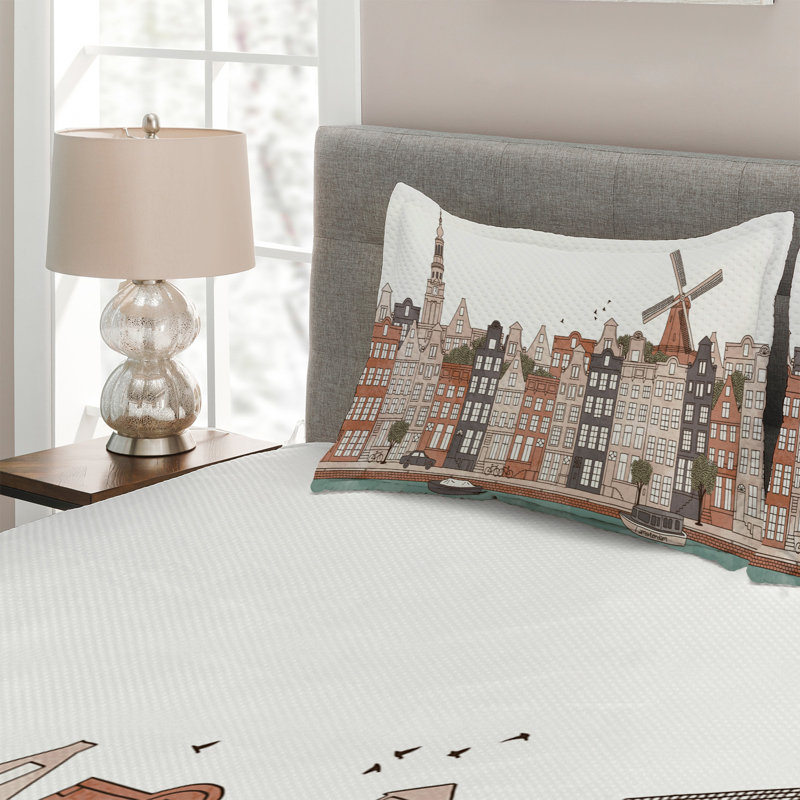 Polyester Coverlet, King Bedspread + 2 Shams