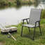 Chaises de salle à manger de patio en métal gris durable, conception empilable portable pour une utilisation extérieure
