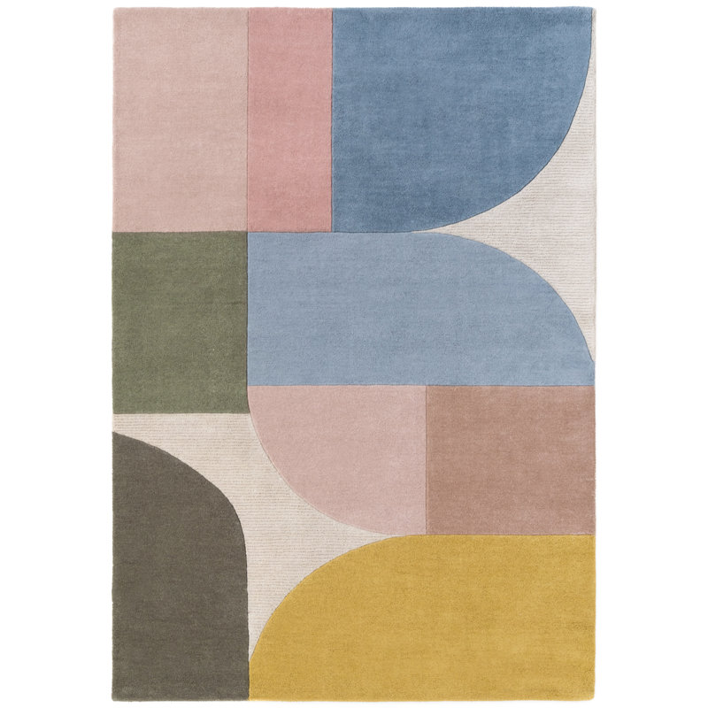 Deveshi Geometric Wool Hand Tufted Area Rug, Rectangle 120 x 170 cm