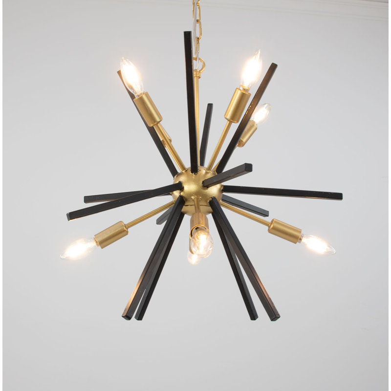 Starburst 8 - Light Chandelier, Black