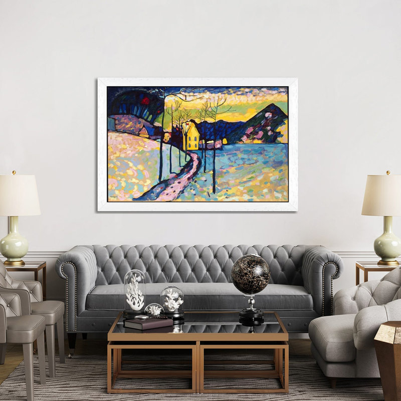 Winter Landscape by Wassily Kandinsky - Painting on Canvas, 66.04 cm H x 45.72 cm W, White Framed
