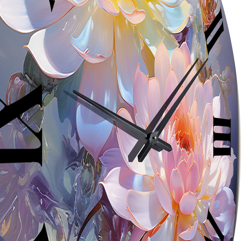 Horloge murale délicate et florale, Très grand