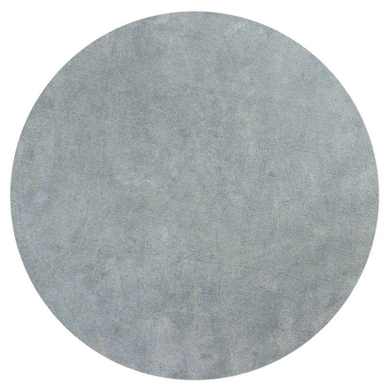 Tapis bleu à poils longs Bribie, Rond 6 pi