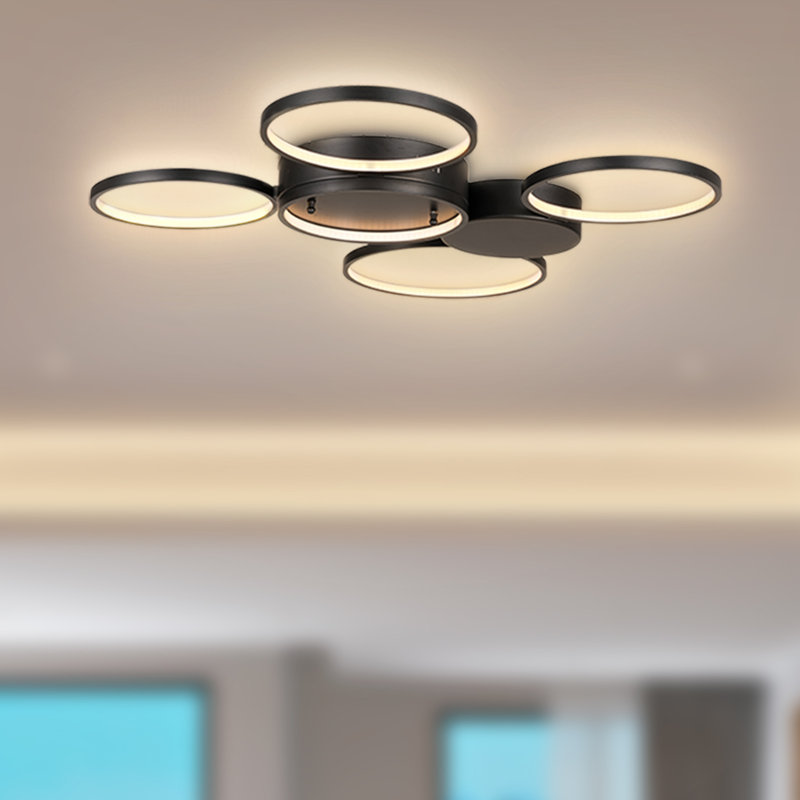 Luminaire suspendu unique à niveaux à 4 lumières DEL Abiral