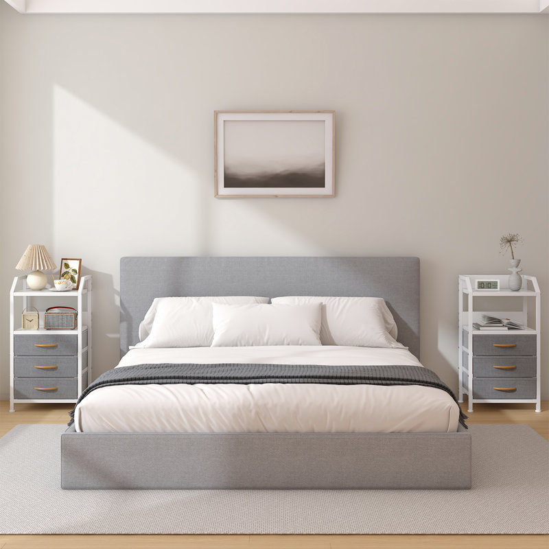 40cm W Bedside Table, Light Grey