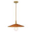 Luminaire suspendu en or brossé 18 po avec abat-jour en rotin naturel-129402188