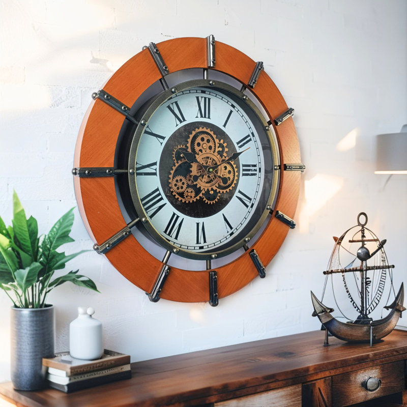 Horloge murale avec engrenages en mouvement réels LE-26