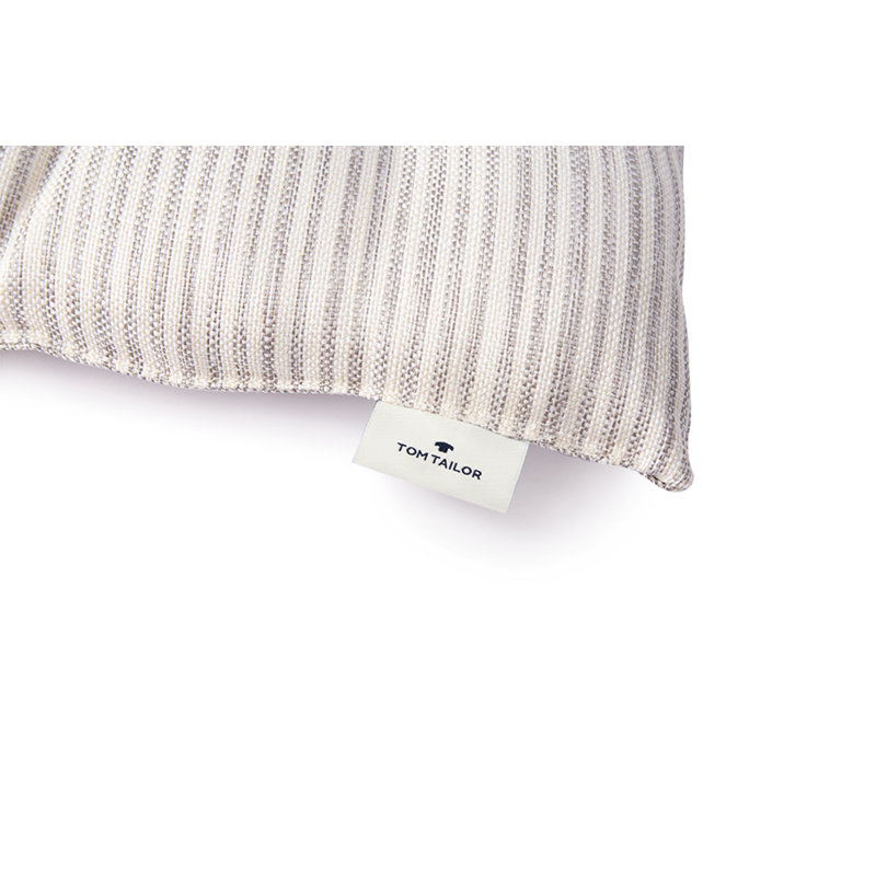 Striped Square Cushion, in Grey