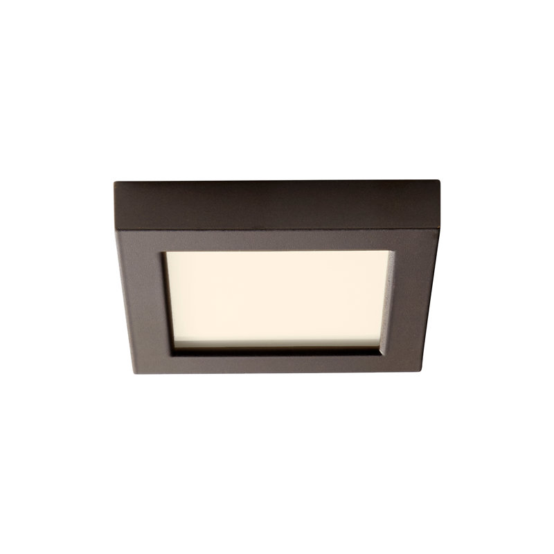 Plafonnier encastré 1 lumière Gasparas, Bronze huilé, H 1 po x l 5 po x P 5 po