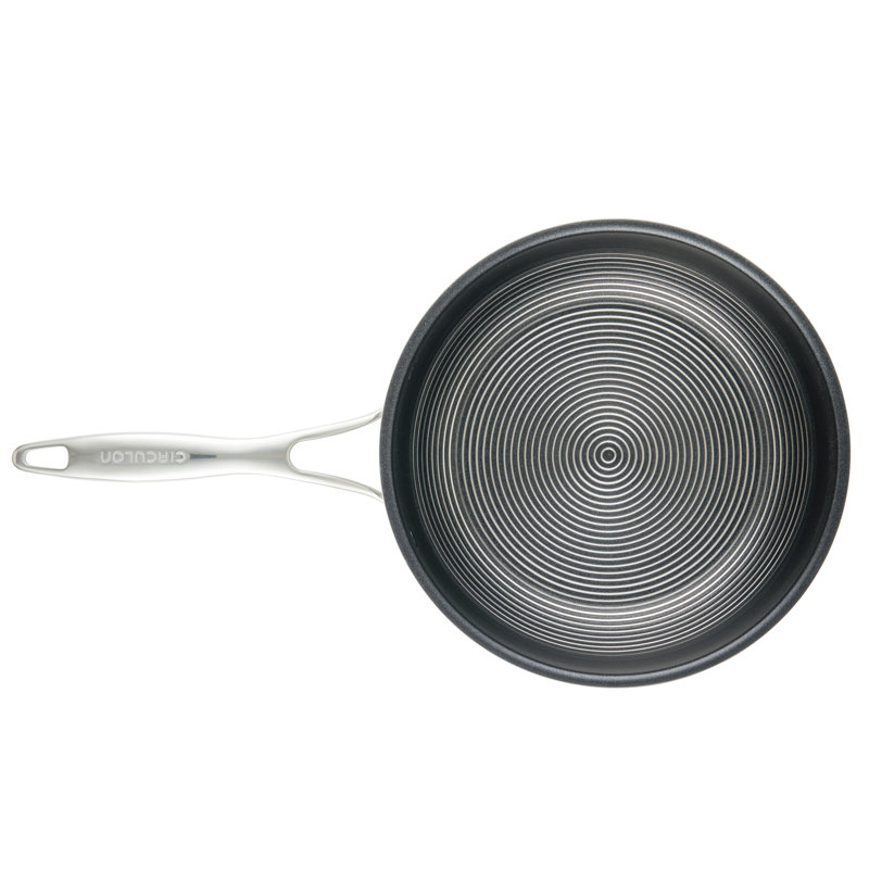 Circulon Clad Stainless Steel Chef Pan and Utensils with Hybrid SteelShield, 3 Piece, Silver