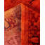 Tapis orange / noir surteint de conception unique 4 pi 3 po x 5 pi 10 po Overdyed