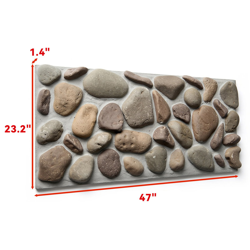 Panneaux de faux pierre (ensemble de 4) - Style pavé, léger, facile à installer, durable et nécessitant peu d'entretien pour une utilisation intérieure et extérieure