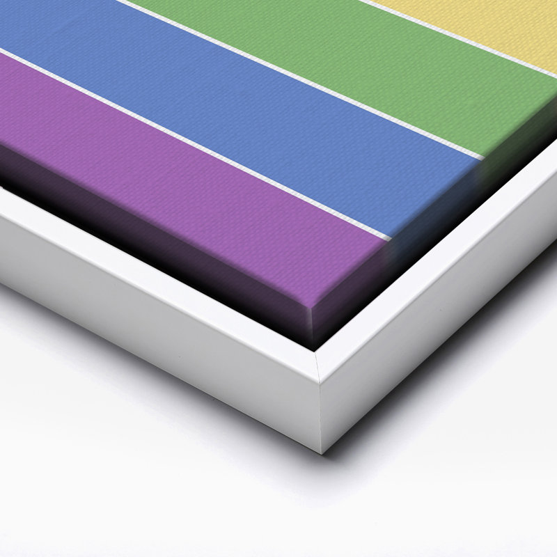 Drapeau Rainbow Pride, Canevas, Encadrement blanc, H 11 po x l 14 po