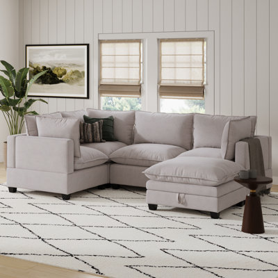 Canapé modulaire rembourré avec repose-pieds Somerdale