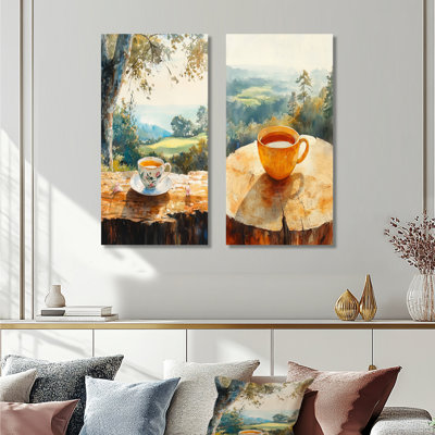 Tasse à thé The Morning In The Country I - nourriture et boissons, art mural 2 pièces