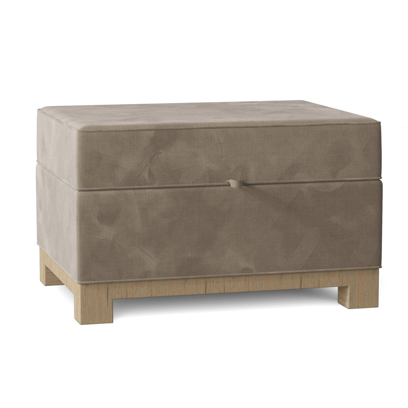 Repose-pieds rectangulaire avec rangement Brandes, Acajou, Velours Bella Toast Performance