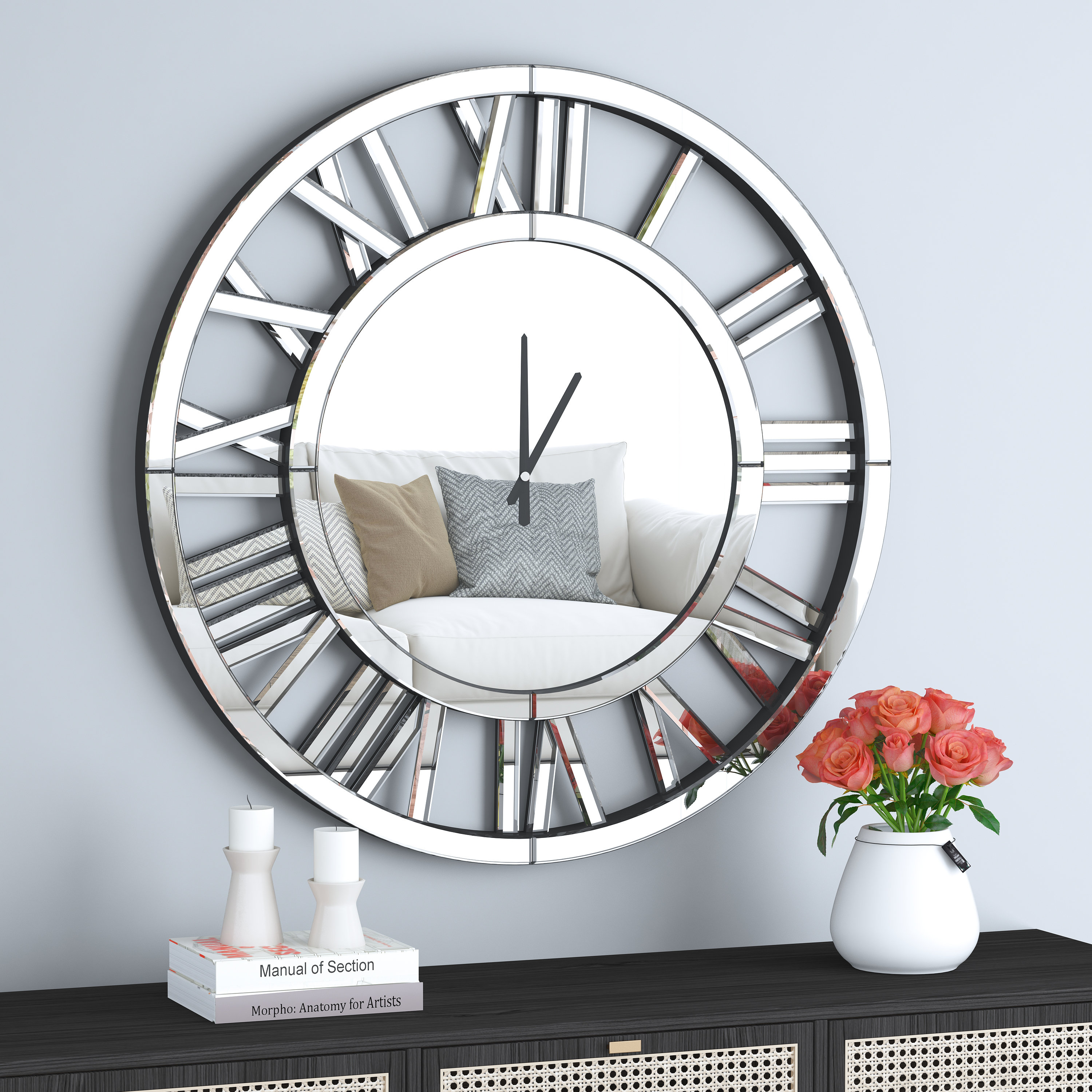 Source new design custom handmade silent plastic home decorative mirror  wall clocks for living room on m.alibaba.com