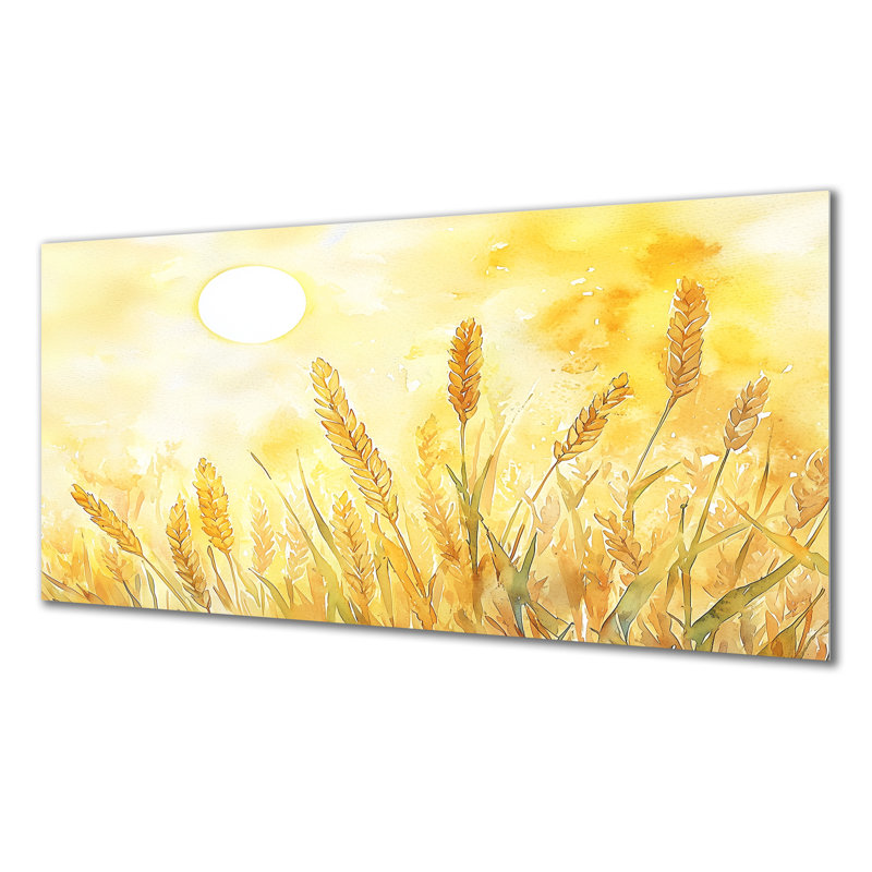 Golden Field Of Dreams I - Prairies, impression murale sur métal, H 28 po x l 60 po