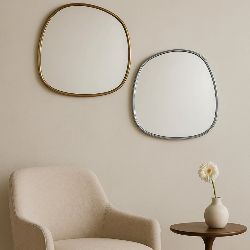  Miroir de salle de bain Manor 27 po x 27 po, Doré