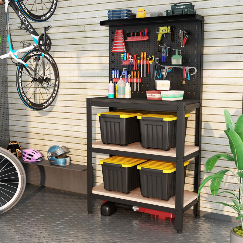 72 Quart Black and Yellow Stackable Plastic Storage Bins with Lids, 6-Pack