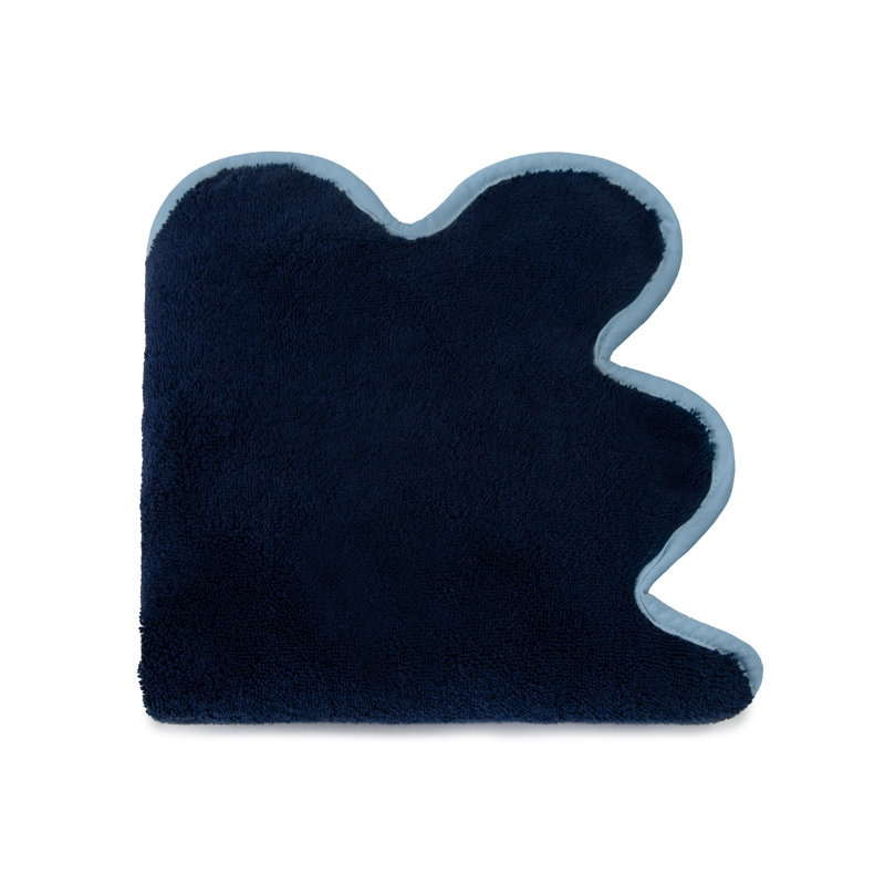 Scalloped Hand Towel, Navy, Washcloth