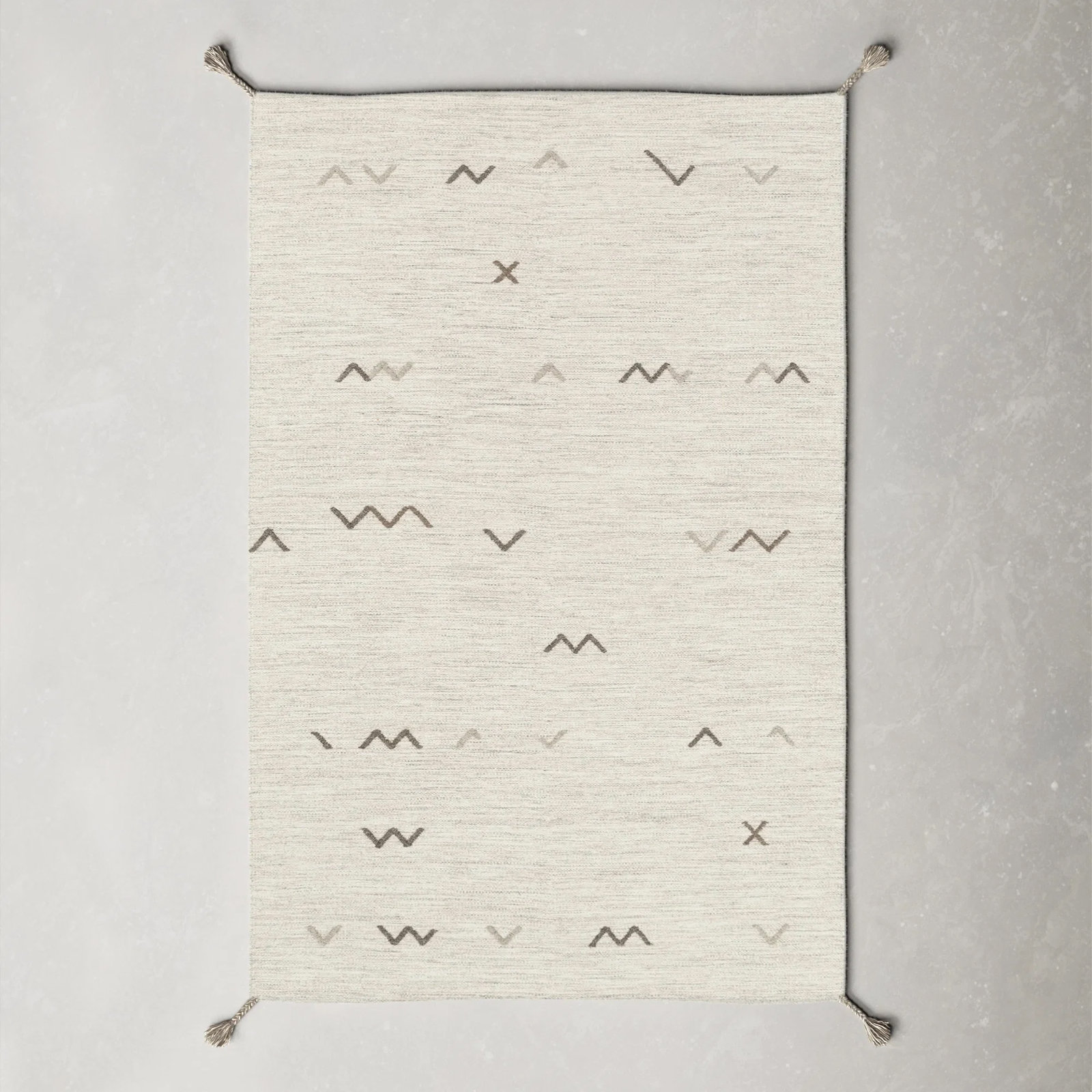 Bodie Handmade Wool Light Gray/Light Brown Rug, Rectangle 2' x 3'