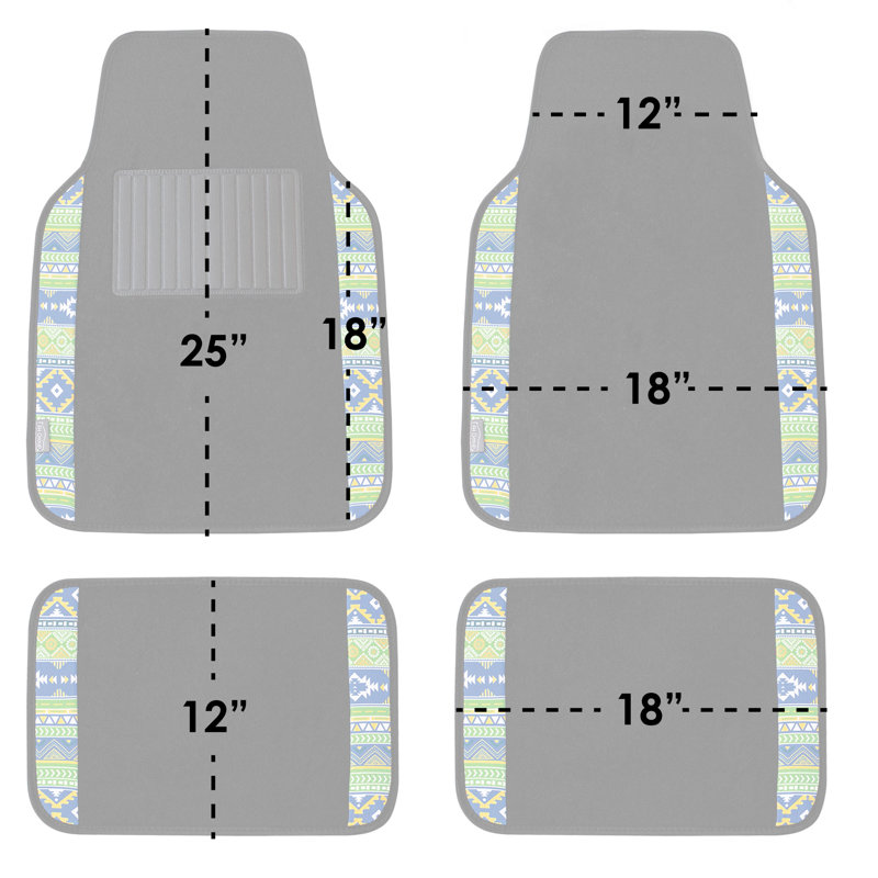 Ensemble de tapis de sol antidérapant à motif écossais Tartan11, Vert