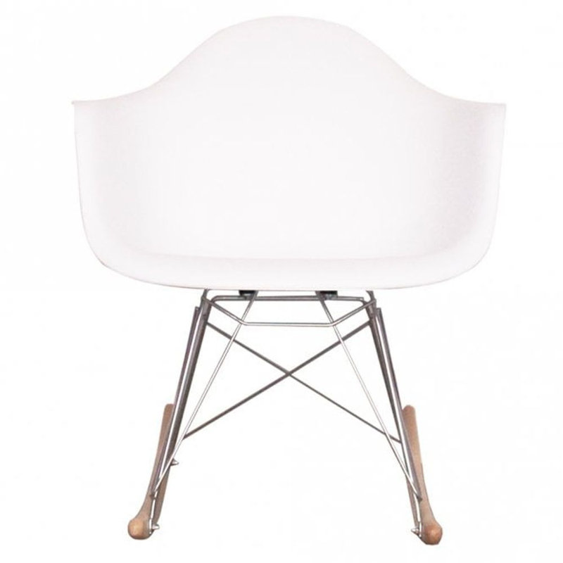Dilan Plastic / Acrylic Rocking Chair, White