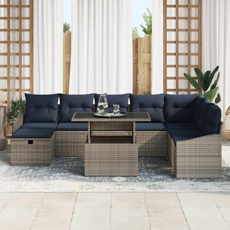 Ensemble de canapé de jardin avec coussin 9 pièces vidaXL