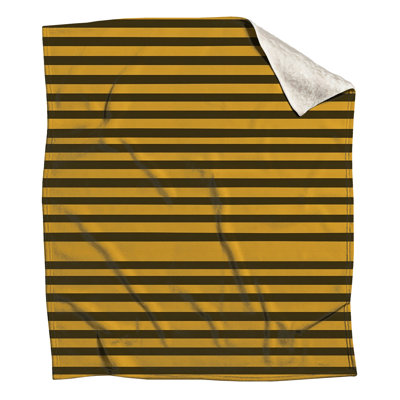 Yellow Stripes Fleece Throw Blanket - Pattern Throws for Sofas or Beds