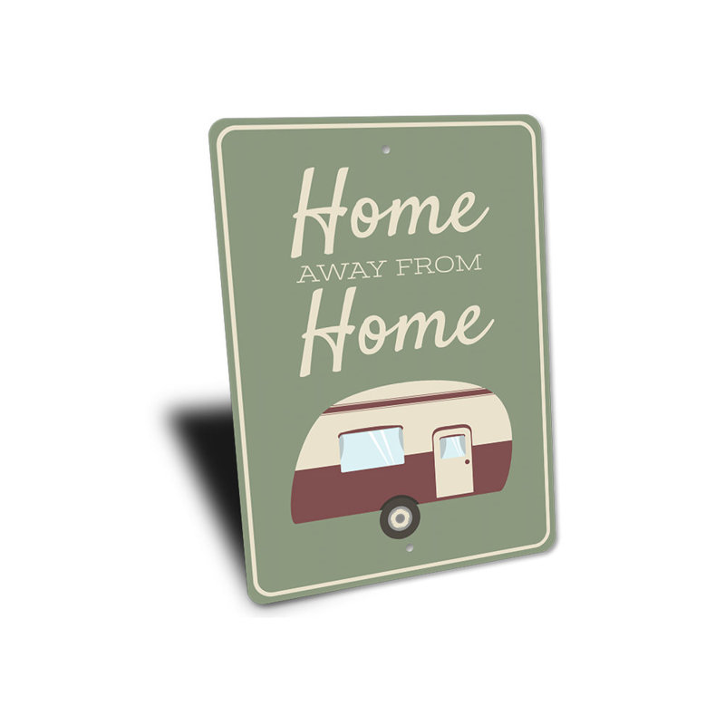 Enseigne en aluminium «Home Away From Home», H 14 po x l 10 po x P 0,04 po