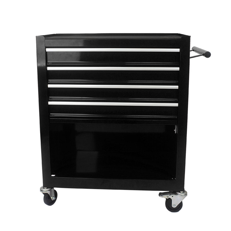 Chariot à outils à 4 tiroirs avec roulettes - Armoire de rangement robuste en acier avec roulettes verrouillables pour l'organisation d'un atelier de garage