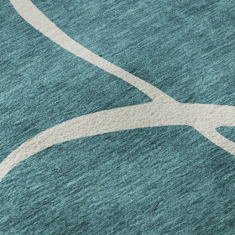 Premium Machine Washable Corum AMF999 Swirls Rug, Rectangle 10' x 14'