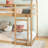Twin over Twin Rubber Wood Bunk Bed with Ladder & Guardrails – White Oak House-Shaped Low Floor Kids Bunk Bed-121600453