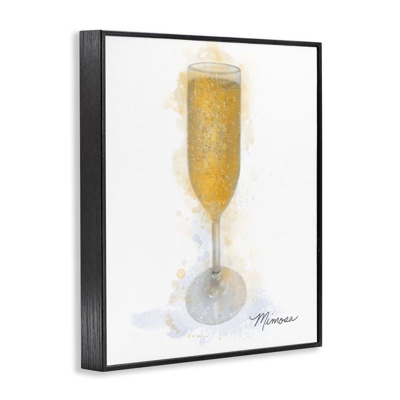 Giclée encadrée de verre Mimosa, design par Matthew Piotrowicz, H 14 po x l 11 po, Giclée encadrée noir minuit