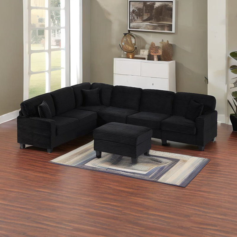 U-shaped Sectional Sofa, Black