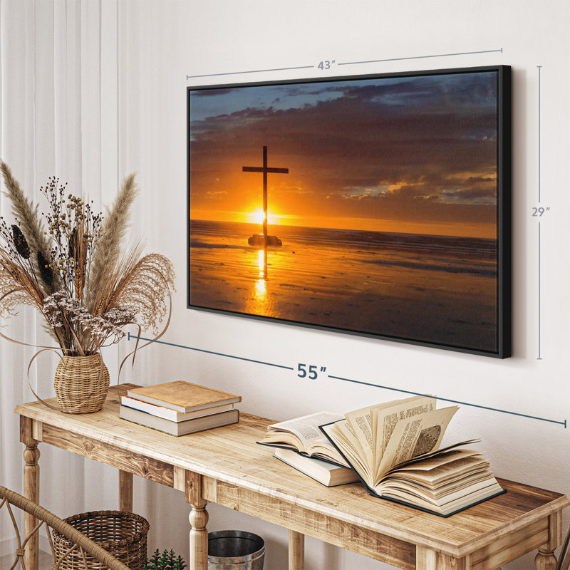 «Cross Sunset Canvas Print», H 29 po x l 43 po