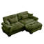 Canapé deux places surdimensionné moderne avec repose-pieds, fauteuil 2 places en velours avec accoudoirs à traversin rond, avec coussin de taille et coussins décoratifs, petit canapé en forme de L pour le salon, la salle de lecture-2094640579