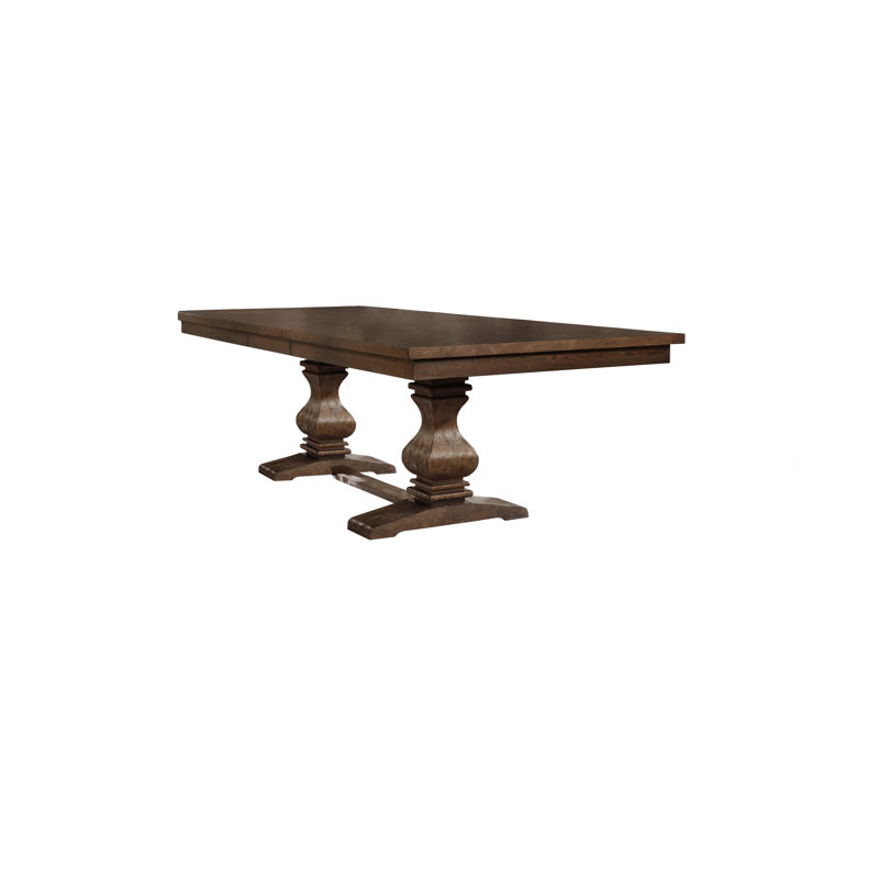 Rackley Extendable 78" to 96" Table with Walnut Wood Dining Set, Beige, 9