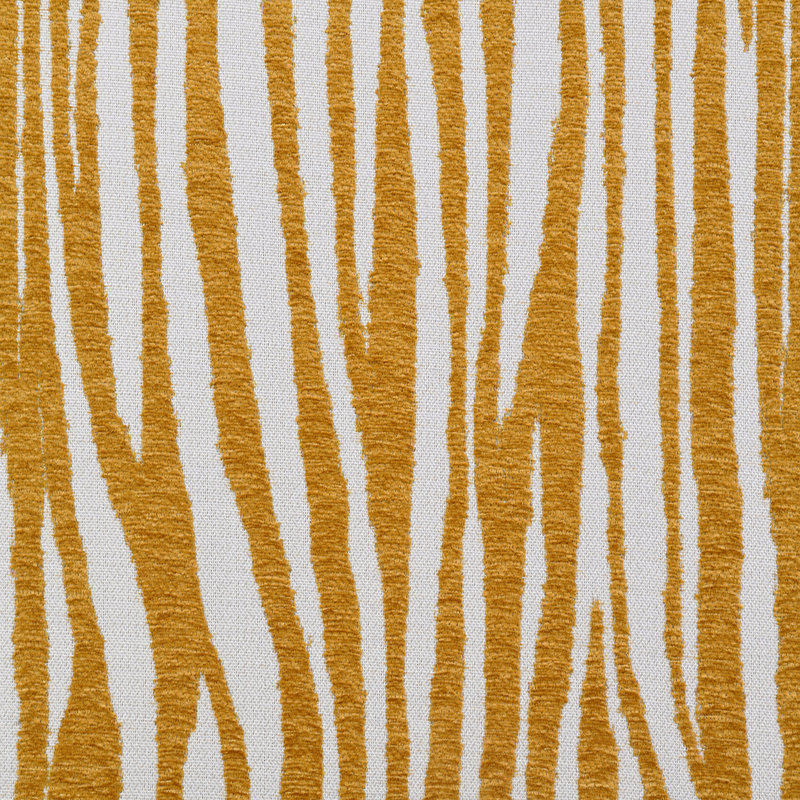 Chaise d'appoint de style contemporain avec dossier cylindrique en mousse à haute densité et tissu zébré revêtu de tissu d'ameublement jaune