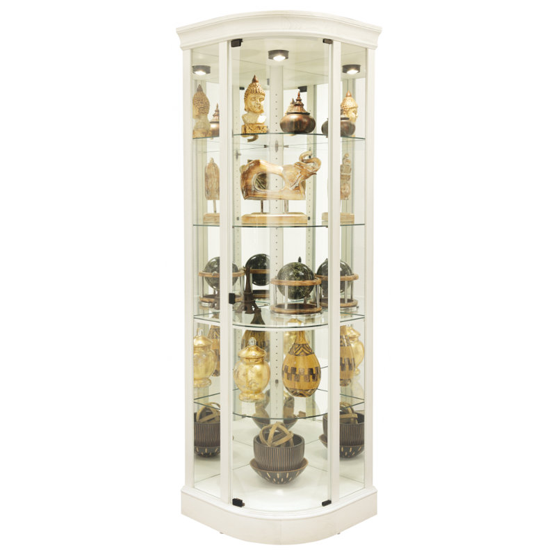 Marlowe Lighted Curio Cabinet, Aged Linen