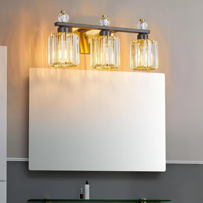 Luminaire de meuble-lavabo moderne en cristal avec abat-jour en cristal K9 et finition durable pour l'éclairage au-dessus d'un miroir