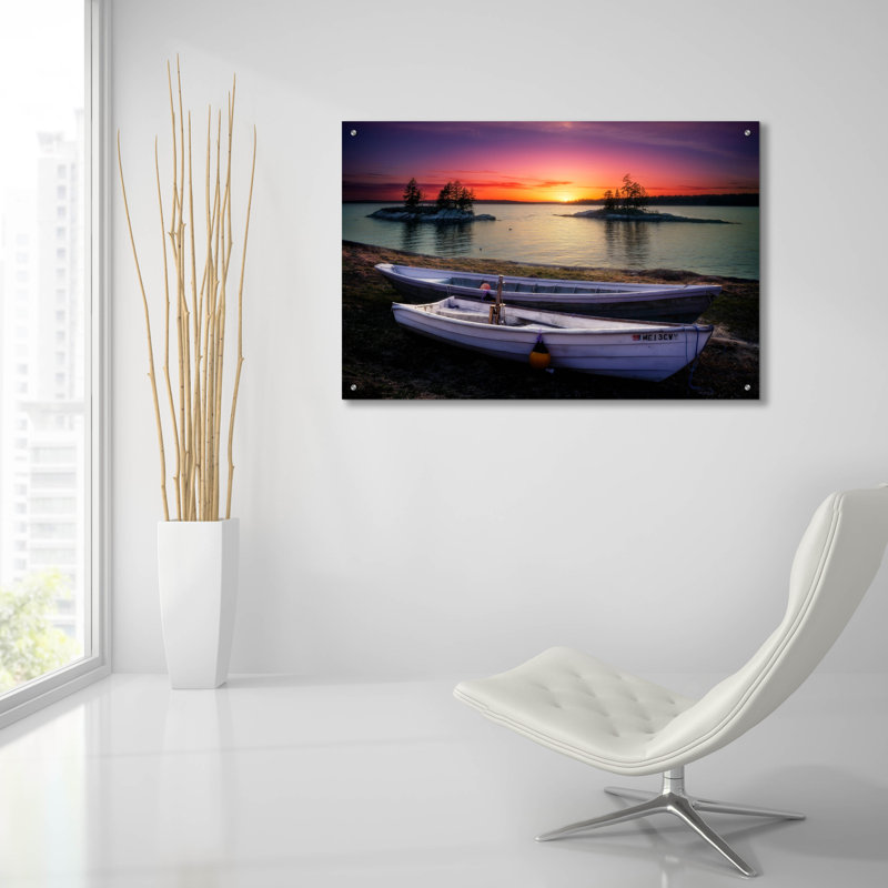 «Spring Sunset Lookout Point Glow» par Rick Berk, art mural en verre acrylique, H 24 po x l 36 po x P 0,2 po