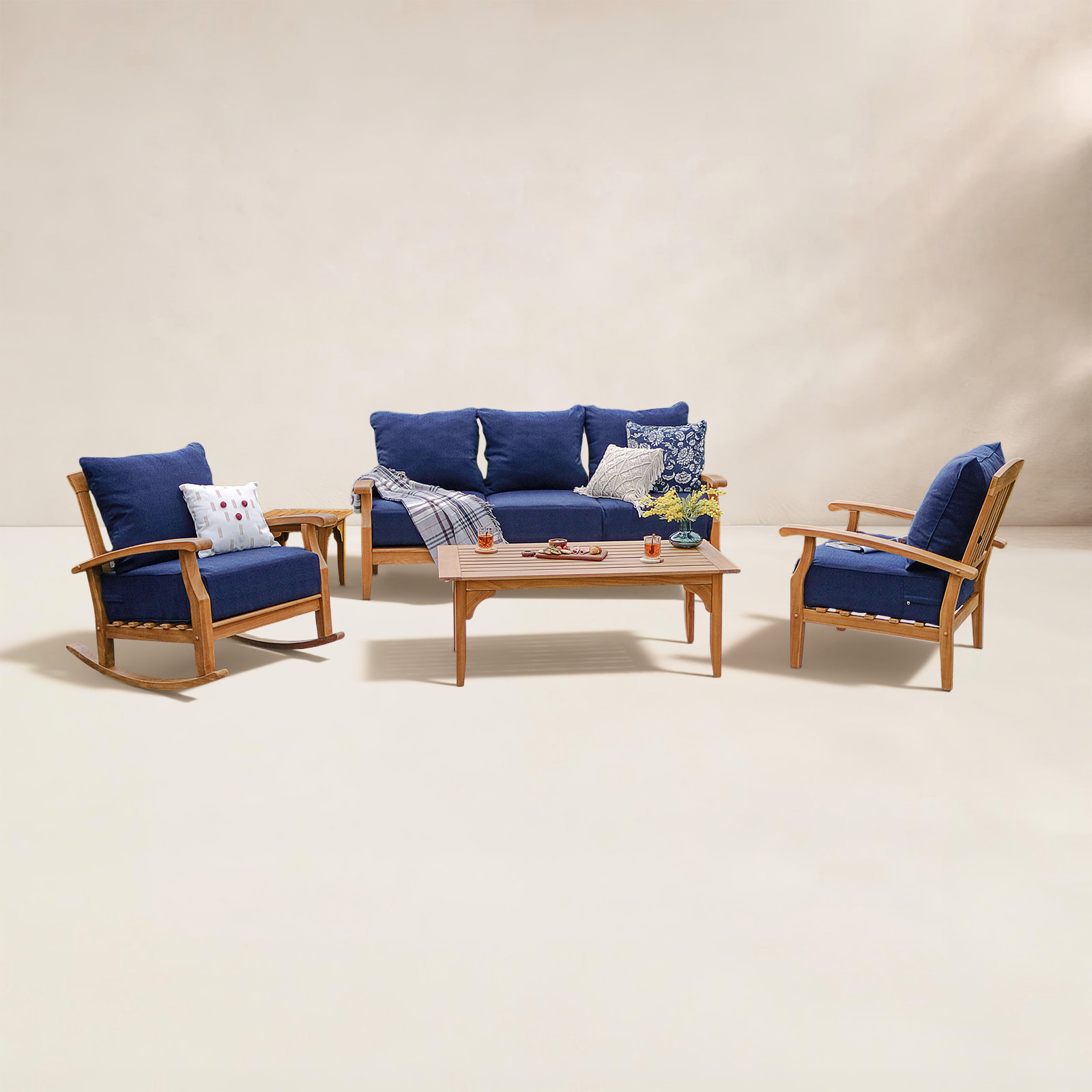Caterina 5-Person Teak Patio Seating Group